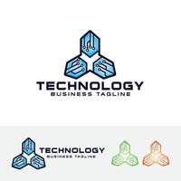 diseño de logotipo de concepto de tecnologías vector