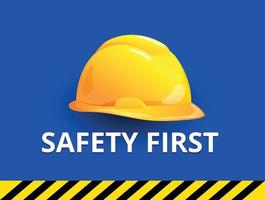 Yellow safety hard hat vector