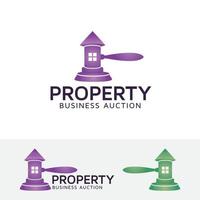 Auction property vector logo template