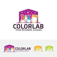 Color laboratory vector logo design