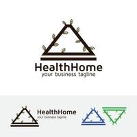 diseño de logotipo de concepto de hogar de salud vector