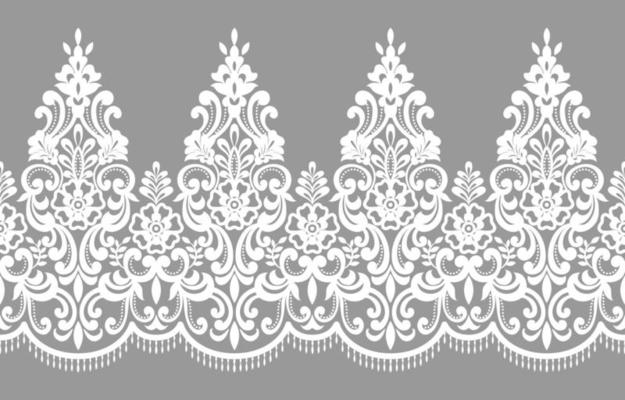 Seamless lace pattern, flower vintage vector background.