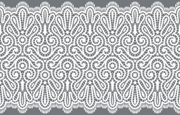 white seamless lace floral pattern on gray background