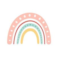 Cute rainbow. Abstract, boho element. Hand drawn vector