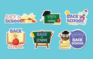 Cute Back to School Sticker Collection vector