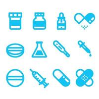 Medicines Outline Icons vector