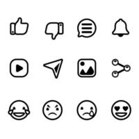 iconos de contorno de redes sociales vector