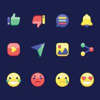 Social Media Color Icons vector