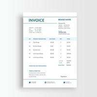 Minimalist and professional black and white blue color invoice, voucher, receipt sales voucher template vector format