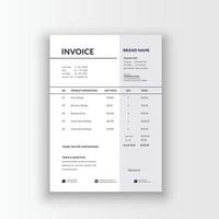 Minimalist and professional black and white blue color invoice, voucher, receipt sales voucher template vector format