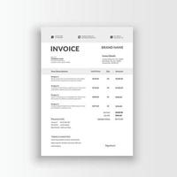 Minimalist and professional black and white blue color invoice, voucher, receipt sales voucher template vector format