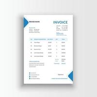 Minimalist and professional black and white blue color invoice, voucher, receipt sales voucher template vector format