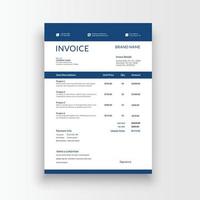 Minimalist and professional black and white blue color invoice, voucher, receipt sales voucher template vector format