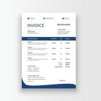 Minimalist and professional black and white blue color invoice, voucher, receipt sales voucher template vector format