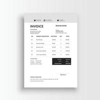 minimalist receipt voucher template vector, sales invoice template vector format a4 paper
