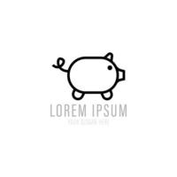 Creative abstract pig logo design vector template