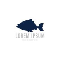 Ilustración de icono de pescado plantilla de logotipo de vector de elemento de diseño simple
