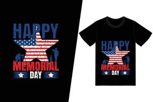 HAPPY MEMORIAL DAY t-shirt design. Memorial day t-shirt design vector. For t-shirt print and other uses. vector