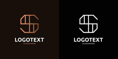 S letter golden logo abstract design on dark color background, S alphabet logo vector