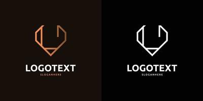 Diseño abstracto del logotipo dorado con letra v sobre fondo de color oscuro, logotipo del alfabeto v vector