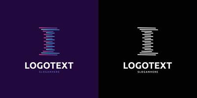 Letter I logo, Colorful lines logo vector