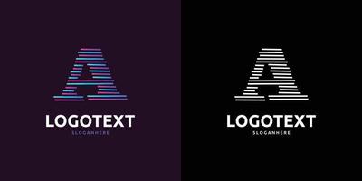 logotipo de la letra a, logotipo de líneas coloridas vector