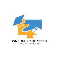 plantilla de diseño de logotipo de educación en línea vector