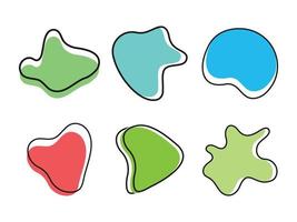 abstract modern liquid shapes design set vector