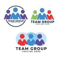 team group logo design template vector