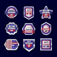 Veterans Day Badge Set vector