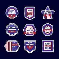 Veterans Day Badge Set vector