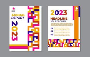 Abstract Annual Report Template vector