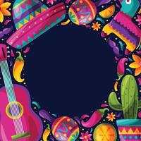 fondo lindo del elemento del doodle del cinco de mayo vector