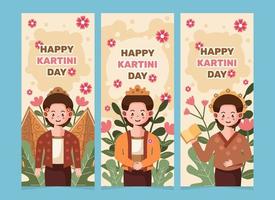 colección de banners feliz día de kartini vector