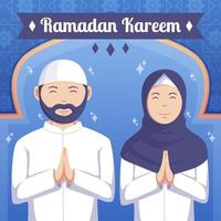 Ramadan Fasting Month Flat Concept vector