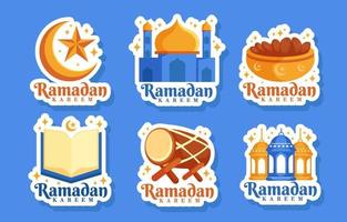 Ramadan Month Sticker Flat vector