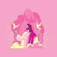 Jesus Give Light Birds in Good Friday vector