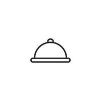 Food Tray Icon Vector in Line Style