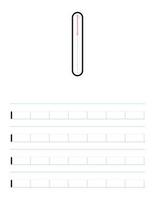 Trace lowercase letter l worksheet for preschool vector