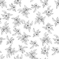 Apple Tree Flowers on Twigs, Seamless Pattern. vector