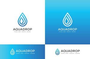 un concepto de diseño de logotipo de gota de agua de contorno simple y creativo vector