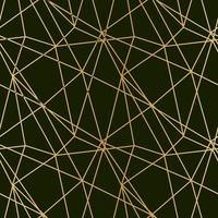 triangles mosaic of thin golden lines on a dark luxury background seamless pattern for wrapping paper textile vector