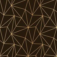 triangles mosaic of thin golden lines on a dark luxury background seamless pattern for wrapping paper textile vector