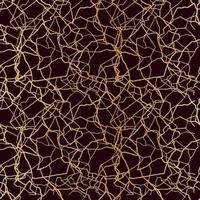 kintsugi art seamless pattern of splinters and different fragments with golden lines on dark royal background vector