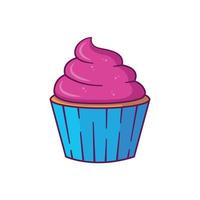 Cupcake. Vector illustration in flat cartoon style.