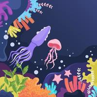 Underwater Scenery Background vector