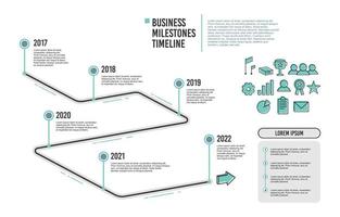 infografía de hitos comerciales de estilo de esquema vector