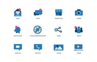 Social Media Actions Full Color Icon vector