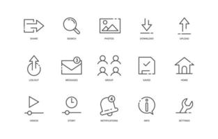 Social Media Actions Outline Icon vector