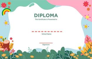 Certificate Kindergarten Education Template vector